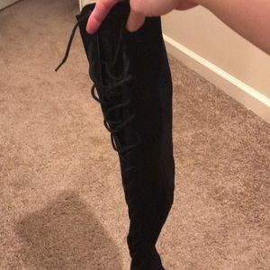 arnella corset back thigh high boot